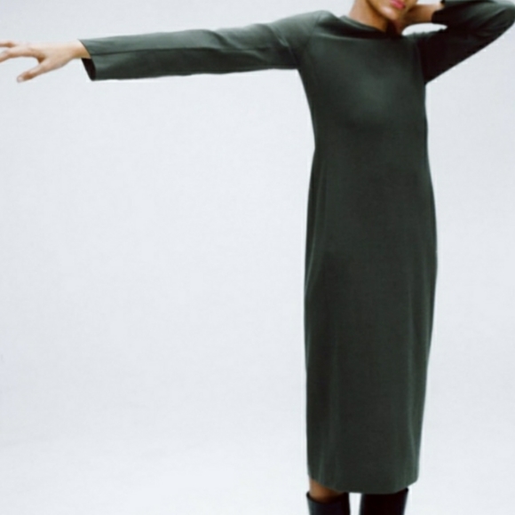 Zara contrast wool blend dress Large - Picture 3 of 6